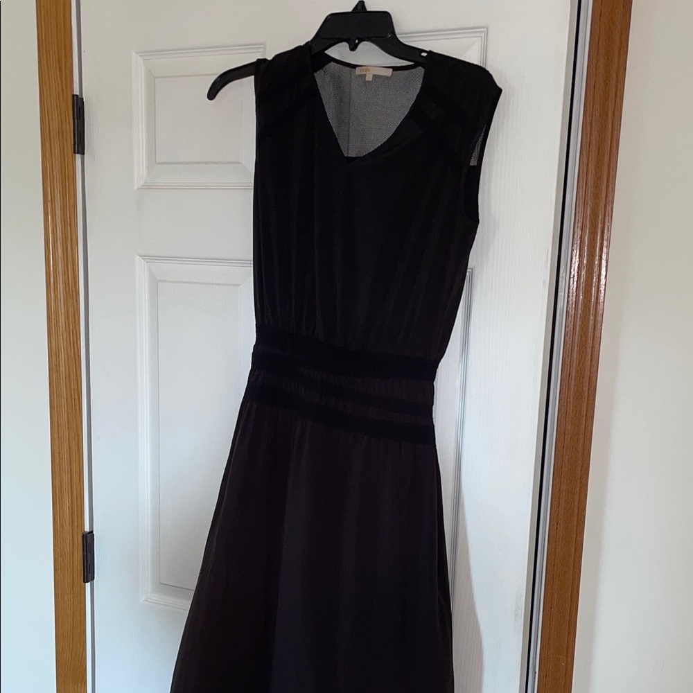 Maje Chic Black Sleeveless Midi Dress